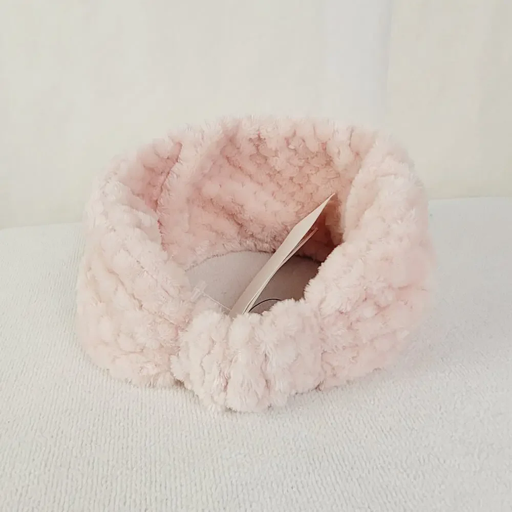 New Calvin Klein pink faux fur headband ear cover